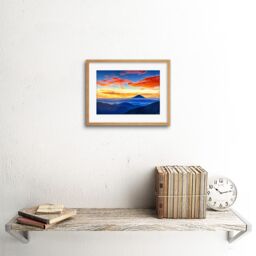 "Artery8 Wall Art Print Mount Fuji Japan Framed in Beige - Size: W7"" x H9""" - thumbnail 2