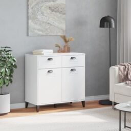 Berkfield Home Sideboard VIKEN White 80x40x80 cm Engineered Wood - Size: 80 x 40 x 80 cm - thumbnail 3