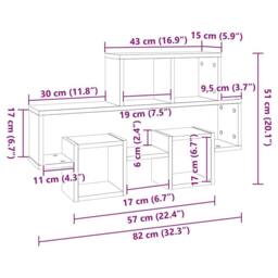 Berkfield Home Decorative Car-shaped Wall Shelf White 82x15x51 cm Engineered Wood - Size: 82 x 15 x 51 cm - thumbnail 7