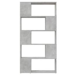 Berkfield Home Book Cabinet Room Divider Concrete Grey 80x24x155 cm Engineered Wood - Size: 80 x 24 x 155 cm - thumbnail 3