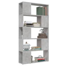 Berkfield Home Book Cabinet Room Divider Concrete Grey 80x24x155 cm Engineered Wood - Size: 80 x 24 x 155 cm - thumbnail 5