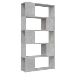 Berkfield Home Book Cabinet Room Divider Concrete Grey 80x24x155 cm Engineered Wood - Size: 80 x 24 x 155 cm - thumbnail 1