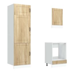 Berkfield Home 7 Piece Kitchen Cabinet Set Kalmar Sonoma Oak Engineered Wood in Brown - thumbnail 5