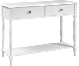 Seconique Stratford 2 Drawer Console Table in White - thumbnail 7