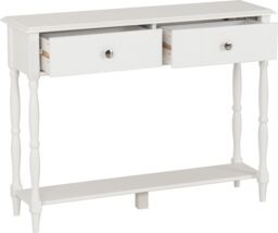 Seconique Stratford 2 Drawer Console Table in White - thumbnail 4