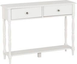 Seconique Stratford 2 Drawer Console Table in White - thumbnail 3