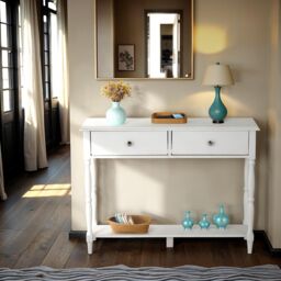 Seconique Stratford 2 Drawer Console Table in White