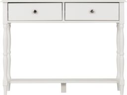 Seconique Stratford 2 Drawer Console Table in White - thumbnail 2