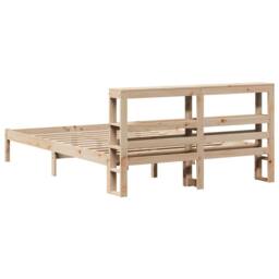 Berkfield Home Beautiful Bed Frame without Mattress 120x190 cm Small Double Soli in Light Brown - thumbnail 6
