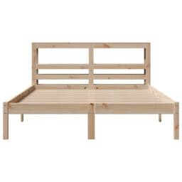 Berkfield Home Beautiful Bed Frame without Mattress 120x190 cm Small Double Soli in Light Brown - thumbnail 4
