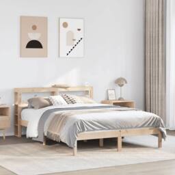 Berkfield Home Beautiful Bed Frame without Mattress 120x190 cm Small Double Soli in Light Brown - thumbnail 2