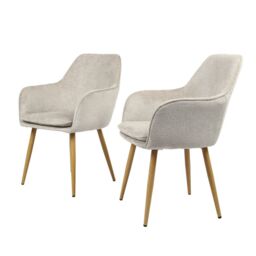 Home Garden Direct Muse - Accent Chair in Woven Yarn Fabric Upholstery in Cream - thumbnail 8
