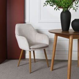 Home Garden Direct Muse - Accent Chair in Woven Yarn Fabric Upholstery in Cream - thumbnail 4