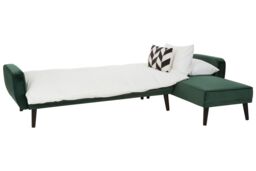 Orsina Serene 3 Seat Sofa Bed, Piped Edges in Green - thumbnail 4