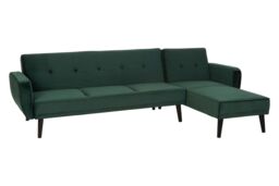 Orsina Serene 3 Seat Sofa Bed, Piped Edges in Green - thumbnail 1