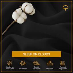 Grace Luxury Cotton Duvet Cover Set with Matching Fitted Sheet in Black - Size: Double - thumbnail 7
