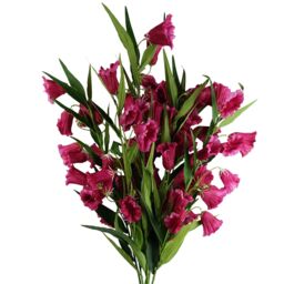 Pegdev Pack of 6 100cm Artificial Fuchsia Trumpet Stems with Wired Stems in Pink