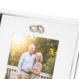 Happy Homewares 40th Anniversary 5x7 Silver Frame with Diamante Rings - thumbnail 4
