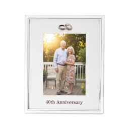 Happy Homewares 40th Anniversary 5x7 Silver Frame with Diamante Rings - thumbnail 3