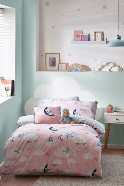 Peter Rabbit ™ Sleepy Head Reversible Duvet Cover Set in Pink - Size: Single - image 1