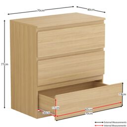 Home Discount Vida Designs Denver 4Pc Bedroom Set(2 Bedside, 3 Drawer Chest, Wardrobe) in Brown - thumbnail 3