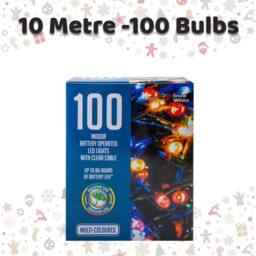 VFM e-Store Christmas Red White String Lights 100 Bulbs 10m x 1cm Multicolour X 1 - Size: 10m x 1 cm - thumbnail 2