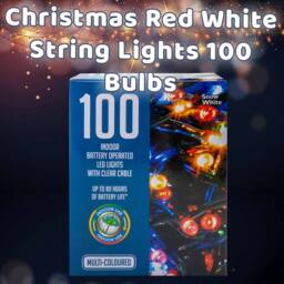 VFM e-Store Christmas Red White String Lights 100 Bulbs 10m x 1cm Multicolour X 1 - Size: 10m x 1 cm - thumbnail 3