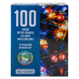 VFM e-Store Christmas Red White String Lights 100 Bulbs 10m x 1cm Multicolour X 1 - Size: 10m x 1 cm