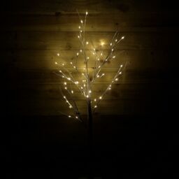 Samuel Alexander 1.5m (5ft) Light up Christmas Birch Tree with 64 Warm White LEDs in Beige - thumbnail 2