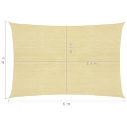 Berkfield Home Sunshade Sail 160 g/m ² Beige 5x6 m HDPE - thumbnail 6