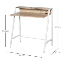 Wyld Haus Dodosu 84cm Compact White & Oak Writing Desk with Storage Shelf - thumbnail 3