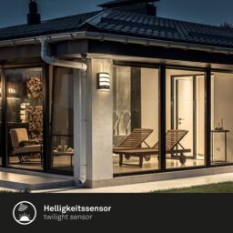 BRILONER Sensor Battery Powered Outdoor Wall Light in Black - thumbnail 7