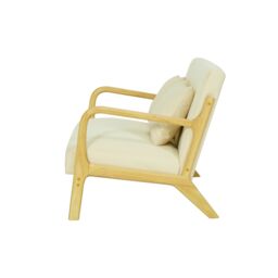 Nordlys Scandinavian 2-seater Wooden & Fabric Bench in Beige - thumbnail 7