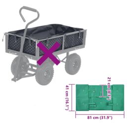 Berkfield Home Garden Cart Liner Green Fabric - thumbnail 3