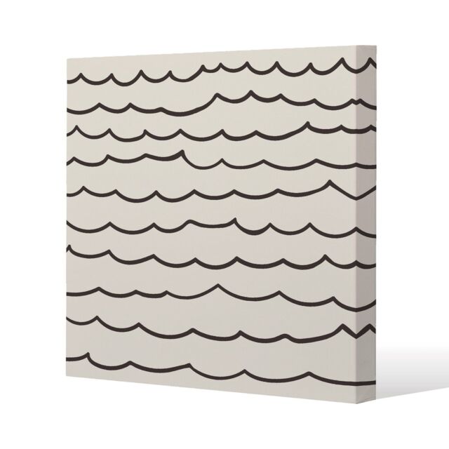 Benjamin Tate Design Wave Lines (Canvas Print) / 61 x 61 x 4cm in Natural - Size: 61 x 61 x 4 cm - image 1