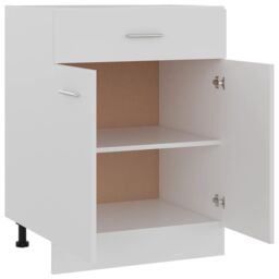 Berkfield Home Drawer Bottom Cabinet White 60x46x81.5 cm Engineered Wood - thumbnail 4