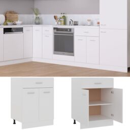 Berkfield Home Drawer Bottom Cabinet White 60x46x81.5 cm Engineered Wood - thumbnail 2