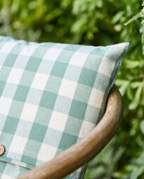 Dibor Traditional Green Gingham Summer Outdoor Garden Cushion L50 x W50cm - Size: 50 cm x 50 cm - thumbnail 3