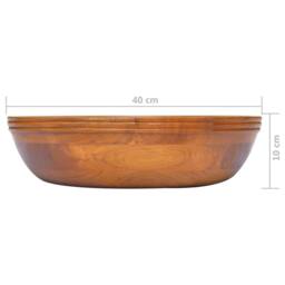 Berkfield Home Basin Solid Teak Wood Œ¶40x10 cm in Brown - Size: 40x10 cm - thumbnail 6