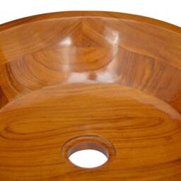 Berkfield Home Basin Solid Teak Wood Œ¶40x10 cm in Brown - Size: 40x10 cm - thumbnail 5