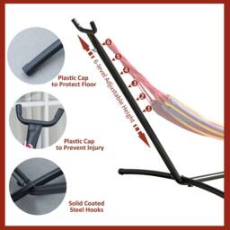OUTSUNNY 2.86m Metal Hammock Stand Frame Replacement Garden Outdoor Patio in Black - thumbnail 4