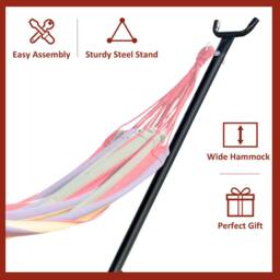 OUTSUNNY 2.86m Metal Hammock Stand Frame Replacement Garden Outdoor Patio in Black - thumbnail 5