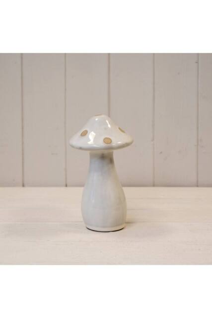 KDMD Small Cream Ceramic Mushroom with Sand Dots - image 1