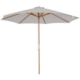 OUTSUNNY 3m Fir Wooden Garden Parasol Sun Shade Outdoor Umbrella Canopy in Grey - thumbnail 2