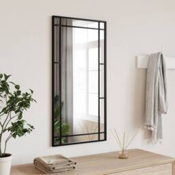 Berkfield Home Wall Mirror Black 40x80 cm Rectangle Iron - thumbnail 2
