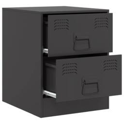 Berkfield Home Bedside Cabinets 2 pcs Black 34.5x39x44 cm Steel - thumbnail 7