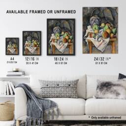 "Artery8 Ginger Jar & Fruit Still Life Paul Cezanne Wall Art Poster Print - Size: W18"" x H24""" - thumbnail 3