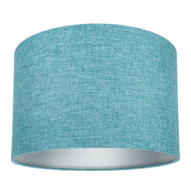 Happy Homewares Contemporary & Sleek Linen Fabric Lampshade in Teal - Size: 6 inches - image 1