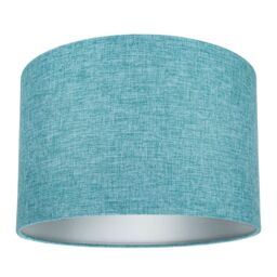 Happy Homewares Contemporary & Sleek Linen Fabric Lampshade in Teal - Size: 6 inches - thumbnail 1