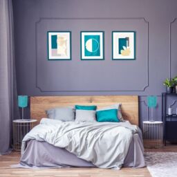 Happy Homewares Contemporary & Sleek Linen Fabric Lampshade in Teal - Size: 6 inches - thumbnail 6